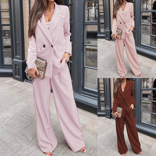 Spot Cross-border Fashion Long Sleeve Casual Loose Suit Trousers Two-piece Set